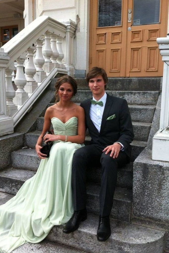 Simple A-Line Chiffon Belt Floor Length Sweetheart Long Prom Dresses,DP685