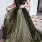 Sweetheart Strapless Tulle Formal Dress A-line Lace-up Prom Dress,DP693