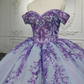 Sequin Beaded Blue And Purple Sweetheart Off Shoulder Quinceanera Special Occasion Sweet 16 Ball Gown,DP697