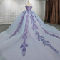 Sequin Beaded Blue And Purple Sweetheart Off Shoulder Quinceanera Special Occasion Sweet 16 Ball Gown,DP697