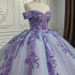 Sequin Beaded Blue And Purple Sweetheart Off Shoulder Quinceanera Special Occasion Sweet 16 Ball Gown,DP697