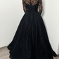 Black Gothic Embellished Beaded Lace Corset Wedding Dress Alternative Bride Sparkly Prom Dress,DP698