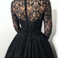 Black Gothic Embellished Beaded Lace Corset Wedding Dress Alternative Bride Sparkly Prom Dress,DP698