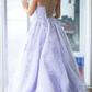 Purple Lace Prom Dresses A-Line Long Evening Gown,DP699