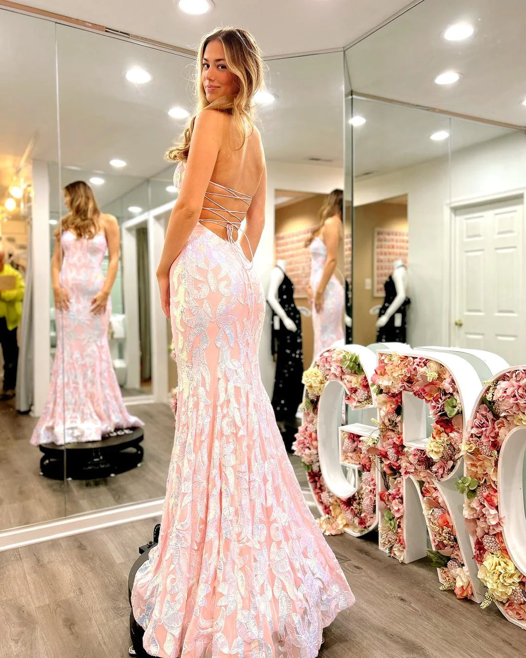 cute mermaid dresses Beautiful High-neck Sweetheart Sleeveless Mermaid Prom Dress With Beading