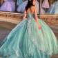 Princess Floral Off Shoulder Tulle Ball Gowns Quinceanera Dress,DP726