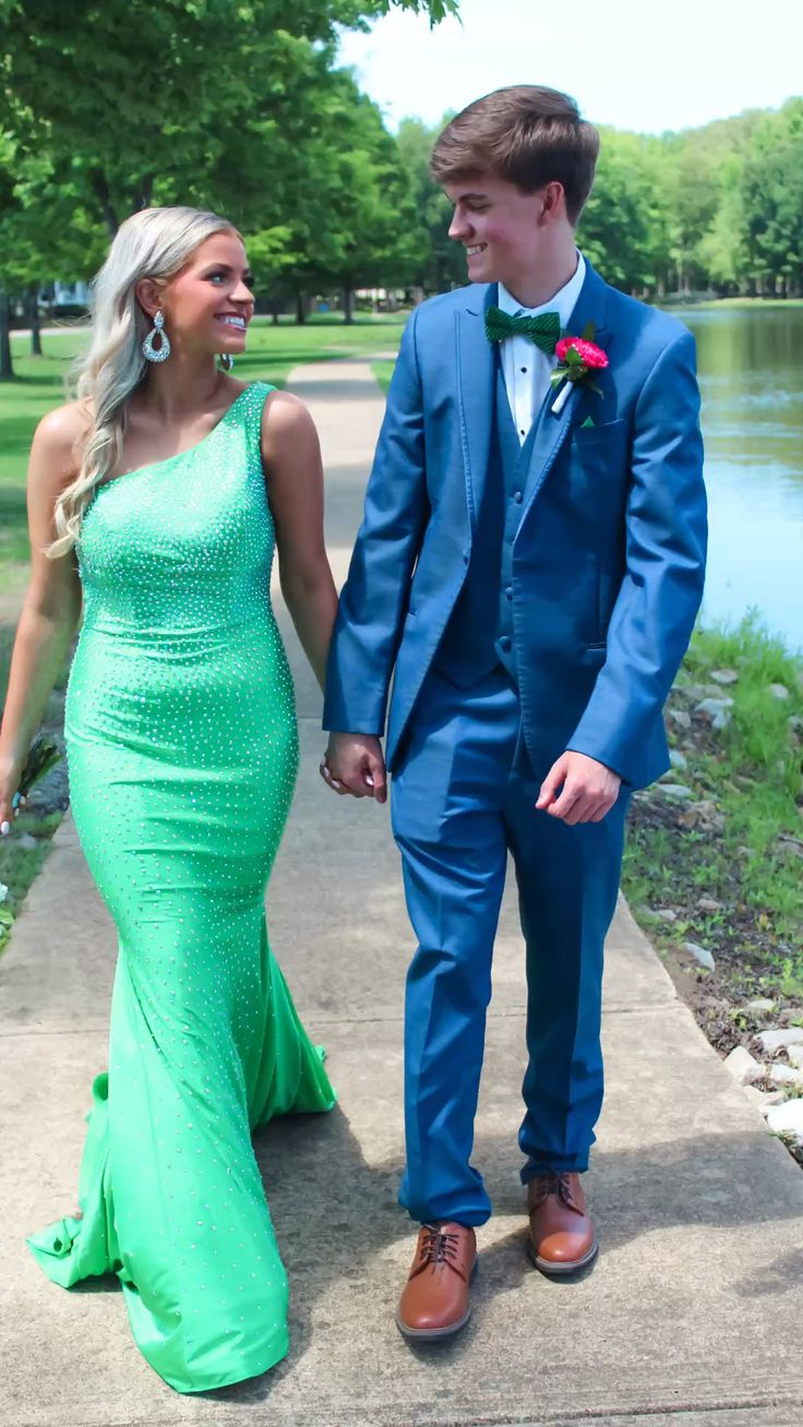 Green One Shoulder Mermaid Long Prom Dress Formal Party Dress,DP739