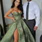 Charming A-Line Spaghetti Straps Formal Party Dress Long Prom Dress with Slit,DP744