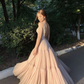 Sweet A-Line Tulle Backless Long Prom Dress,DP756