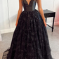 Black Empire A-line Tull Long Prom Dress Formal Party Dress,DP763