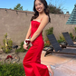 Red Spaghetti Straps Long Prom Dress Party Dress,DP783