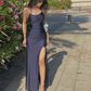 Simple Sexy Sheath Long Prom Dress Party Dress with High Slit,DP785