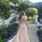 Light Pink A-Line Tulle Tiered Long Prom Dress Evening Gown,DP789