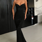 Black Spaghetti Straps Mermaid Sequins Long Prom Dresses,DP805