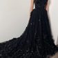 Black Gothic 3D Floral Lace Corset Dress Alternative Bride Fantasy Tulle Train Gown,DP809