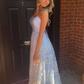 Sweet Light Blue A-Line Lace Appliques Long Prom Dress,DP817