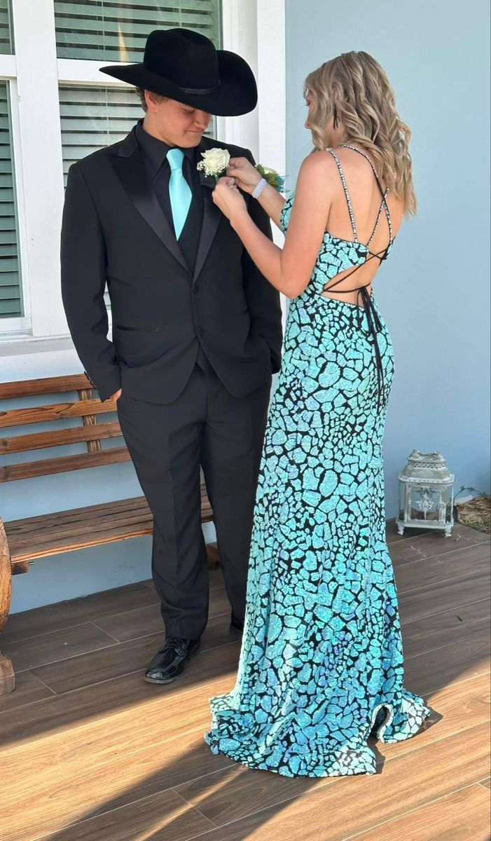 Chic V Neck Mermaid Long Prom Dress with Slit,DP818