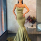 Spaghetti-Straps Mermaid Long Prom Dress,DP861