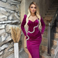 Sweetheart Long Sleeves Mermaid Evening Party Gowns With Slit,DP879