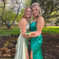 One Shoulder Sage Green Long Prom Dress with Slit,DP912