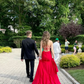 Red Satin Mermaid Long Prom Dress with Slit,DP921