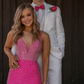 Fuchsia Beaded Mermaid Long Prom Dress,DP942