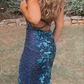 Dark Teal Appliques Long Prom Dress with Slit,DP945