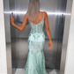 V Neck Sequined Tulle Mermaid Prom Dress Formal Party Dress,DP962