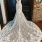 Ivory Sweetheart Tulle Appliques Mermaid Prom Dress Wedding Dress,DP964