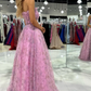 Chic Strapless A-Line Tulle Long Prom Dress,DP991