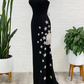 Black Strapless Prom Party Dress with High Slit,DP997