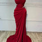 Charming Burgundy Spaghetti Straps Rhinestones Long Formal Evening Dress DP3940