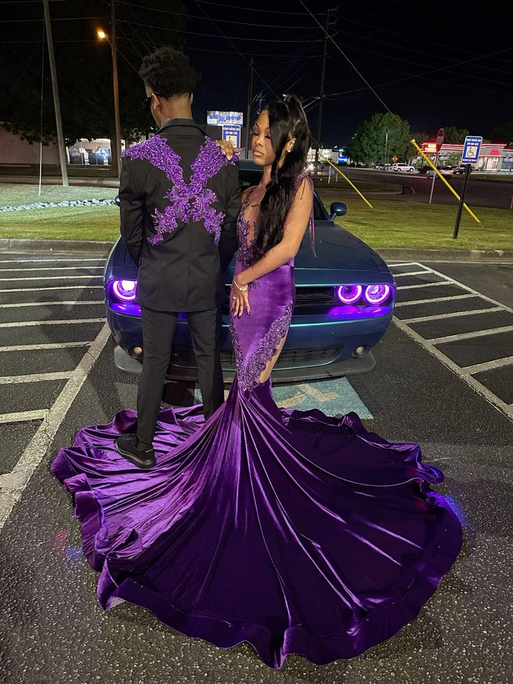 Elegant Purple Velvet Mermaid Black Girl Long Evening Party Dress DP3951 Elegant Purple Velvet Mermaid Black Girl Long Evening Party Dress DP3951