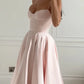 Light Pink Spaghetti Straps A-Line Long Party Dress Birthday Outfits DP3961