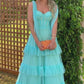 Elegant Blue Sweetheart A-Line Tulle Tiered Long Formal Party Dress DP3969