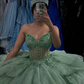 Sage Green Sweetheart Tulle Beads Quinceanera Dress Evening Ball Gown, DP4123