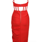 Elegant Red Straps Simple Party Dress, DP2199