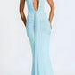 Sexy Chiffon Prom Dress Sheath Halter-neck Evening Dress Long Formal Dress DP6694