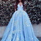 Off Shoulder Sweetheart Ball Gown Prom Dresses With Appliques,DP0211