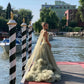 Gorgeous Sage Green 3D Flowers Strapless A-Line Floor-length Prom Dress Evening Dress, DP6538