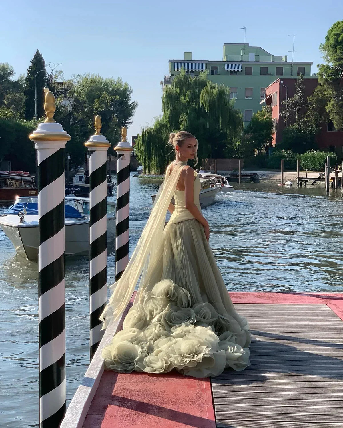 Gorgeous Sage Green 3D Flowers Strapless A-Line Floor-length Prom Dress Evening Dress, DP6538