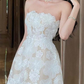 Strapless Sleeveless Lace A-Line Mini Homecoming Dress, DP2756