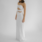 Black Strapless Satin Classy Simple Long Party Dress, DP2630