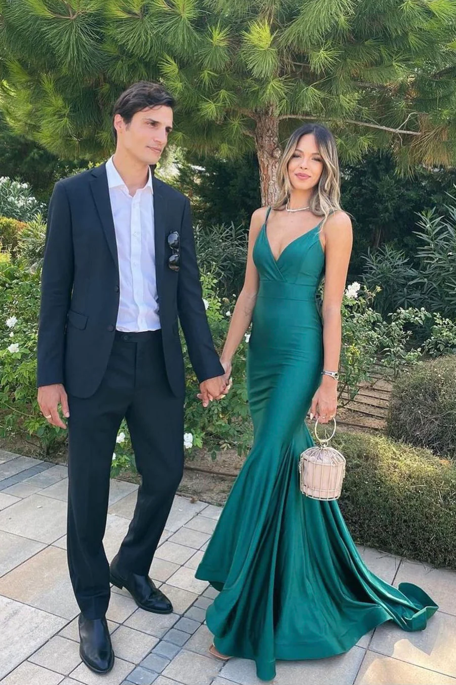 Mermaid Satin Long Prom Dresses Backless Party Dresses,DP0239