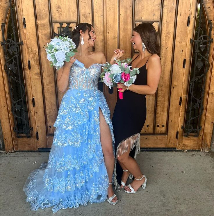 Cute A-Line Off the Shoulder Blue Tulle Long Prom Dresses with Appliques,DP0159