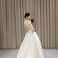 White Elegant Halter Satin A-Line Long Prom Dress,DP1652