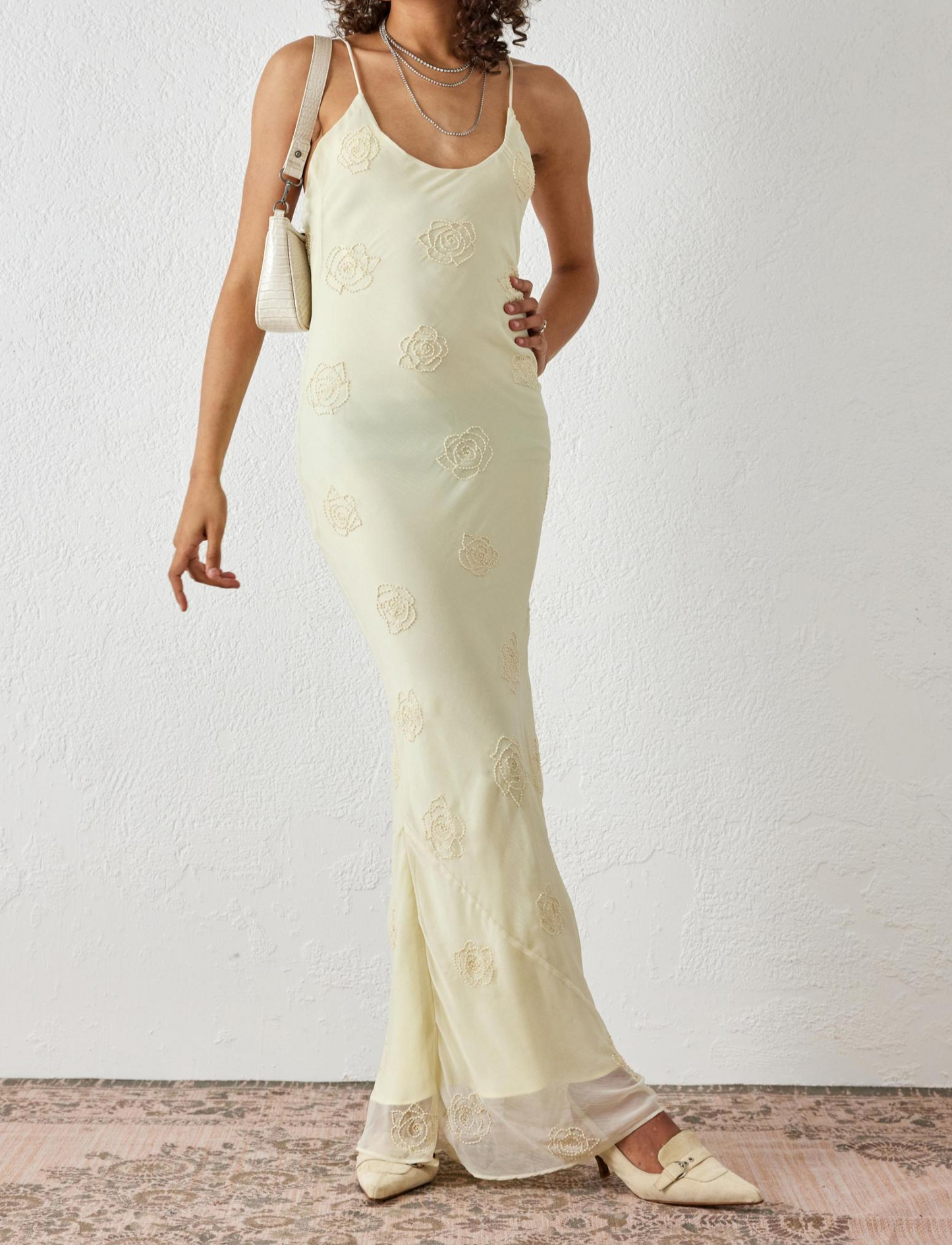 Elegant Ivory Straps Halter Mermaid Long Party Dress, DP2206