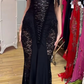 Sexy Black Sweatheart Lace Mermaid Evening Dress Long Prom Dress, DP2582