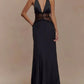 Charming Lace V-neck Prom Dress Sheath Halter-neck Evening Dress Long Formal Dress DP6689