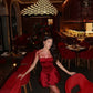 Vintage Burgundy Satin Spaghetti Strap Short A-Line Party Dress Cocktail Dress Homecoming Dress DP6489
